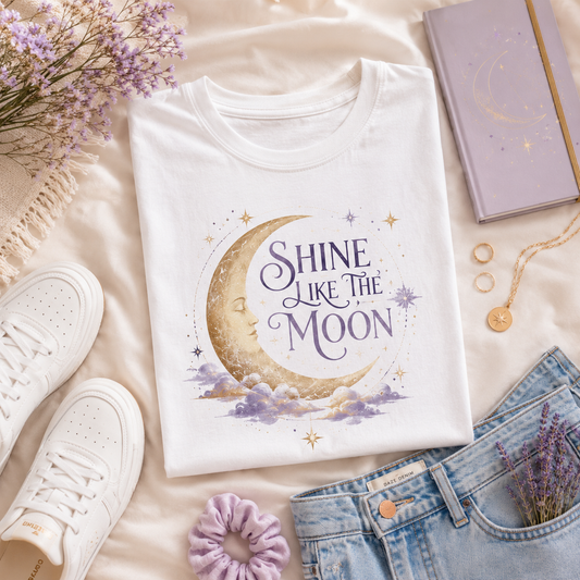 Shine Like The Moon Celestial Moon Graphic Tee